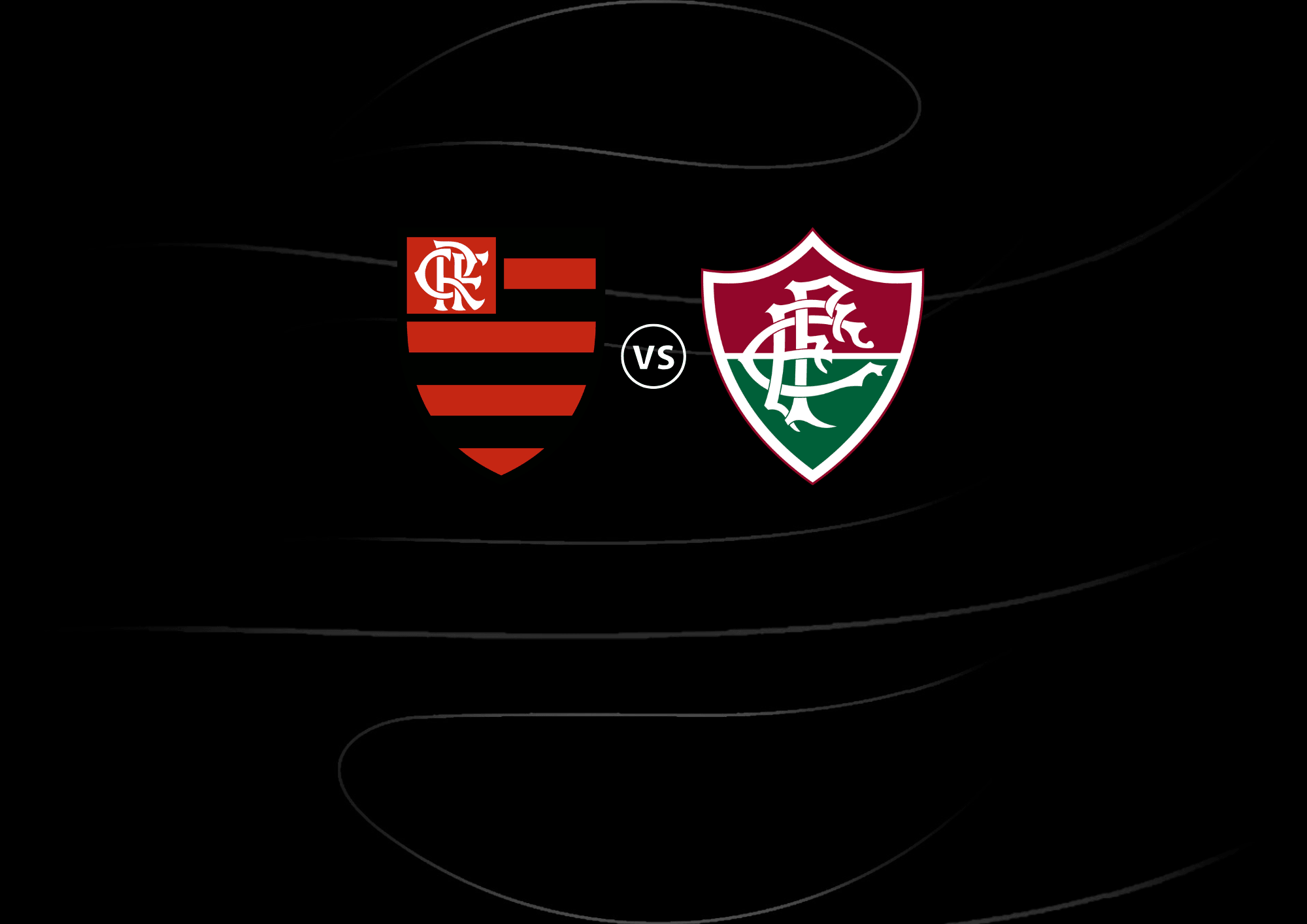 Escudos do Flamengo e do Fluminense em fundo preto – Fla-Flu